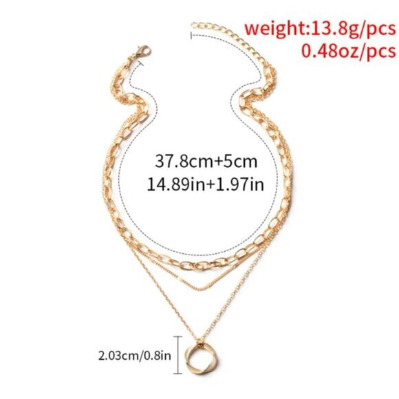 14K gold filled "Anya" Circle Necklace - Picture 3 of 4